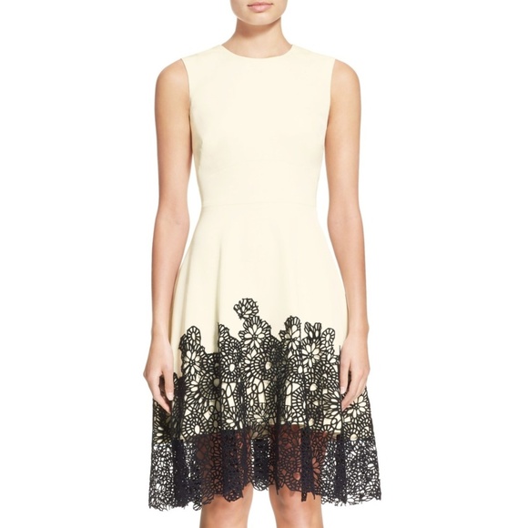 lela rose guipure lace dress